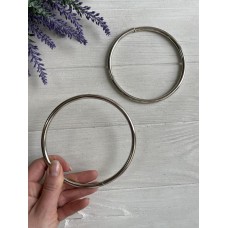 Ручка для сумки " Круглая "  серебро  , пара