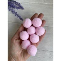 Помпоны  "  Бархатные  2.5 см "   ,  светло розовые  250 шт