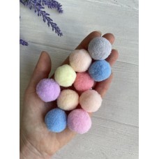 Помпоны  "  Бархатные  2.5 см "   ,  микс  250 шт