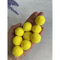 Помпоны  "  Бархатные  2.5 см "   , желтые   250 шт