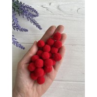 Помпоны  "  Бархатные  1.5  см "   , красные    500 шт