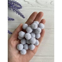 Помпоны  "  Бархатные  1.5 см "   ,  серые  500 шт