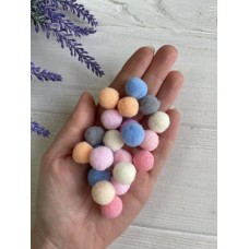 Помпоны  "  Бархатные  1.5  см "   ,  микс  250 шт