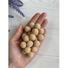 Помпоны  "  Бархатные  1.5  см "   ,  светло коричневые  500 шт