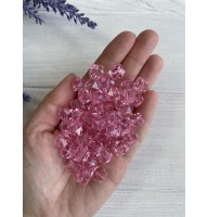 Намистини  " Куб кришталевий" 10 мм,  яскраво  рожеві 500 грамів
