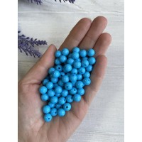 Бусины акриловые " Классика "   8 мм  ярко голубые         500 грамм