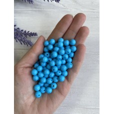 Бусины акриловые " Классика "   8 мм  ярко голубые         500 грамм