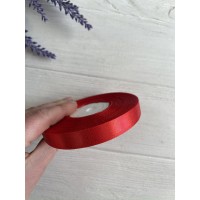 Стрічка атласна 1,2 см рулон 32,5 метра червона