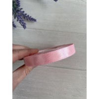 Стрічка атласна 1,2 см  рожева  рулон 32,5 метра