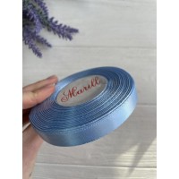 Лента атласная 1,2  см  рулон   32,5 метра    голубая