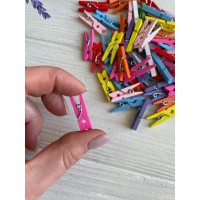 Прищіпки дерев'яні  3 * 0,8 см , мікс   100 шт