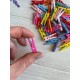 Прищепки деревянные   3 * 0,8 см  , микс  УПАКОВКА 100 шт