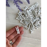 Прищепки деревянные 2,5* 0,8 , Белые  100 шт