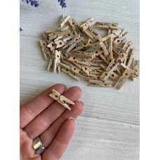 Прищепки деревянные   2,5 * 0,8 см  , Натуральный цвет  100 шт