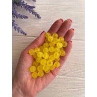 Бусины матовые "  Лед "    10 мм , желтые         500 грамм