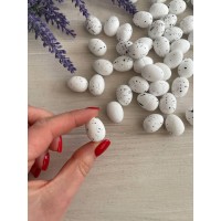 Яйца пенопластовые 1.5 *1.8 см L00714 , белые с черным     100 шт