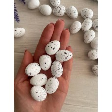 Яйца пенопластовые 2.5 *1.8 см L00721, белые с черным     50 шт