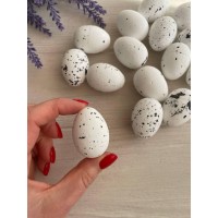 Яйца пенопластовые 3*4 см L00735  , белые с черным     18 шт