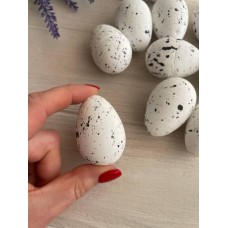 Яйца пенопластовые 3*5 см L00742   , белые с черным     12 шт