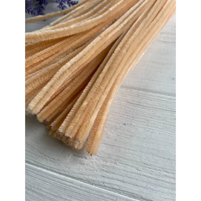 Дріт синєльний "Вельвет" персиковий 100 шт.