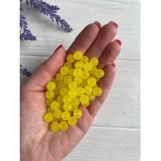 Бусины матовые "  Лед "    8 мм ,  желтые        500 грамм