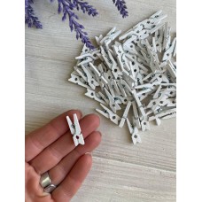 Прищепки деревянные 2,5* 0,8 , Белые  Большая упаковка 1000 шт