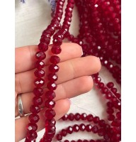 Намистини " Рондель 8 мм " кришталь  ,  бордо   нитка 60-68  шт