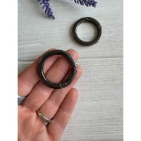Кільце самозатискне  ЛЮКС "  Пласке   "  35 мм  темне срібло 1 шт