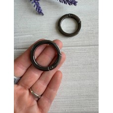 Кольцо самозажимное ЛЮКС   " Плоское   35 мм  "   темное серебро   1 шт