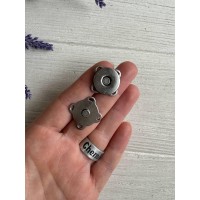 Кнопка магнит пришивная 18 мм  № 2  ,  темное серебро     1 шт