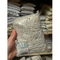 Бусины  (Жемчуг )  на нитке  " Люкс "     5 мм молочные    500 грам