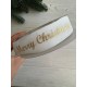 Лента бархатная " Merry Christmas 4 см "  БЕЛАЯ        рулон 18  метров