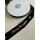 Лента бархатная " Merry Christmas 4 см "  ТЕМНО ЗЕЛЕНАЯ         рулон 45 метров