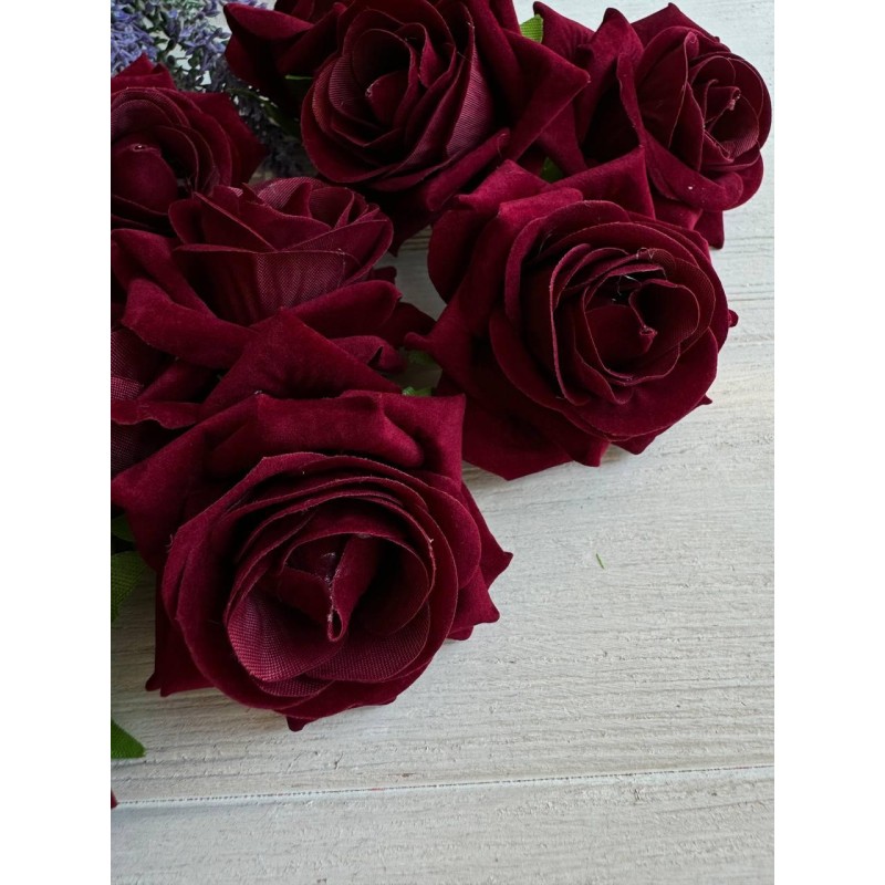 Троянди Оксамитові, бордо упаковка 10 шт