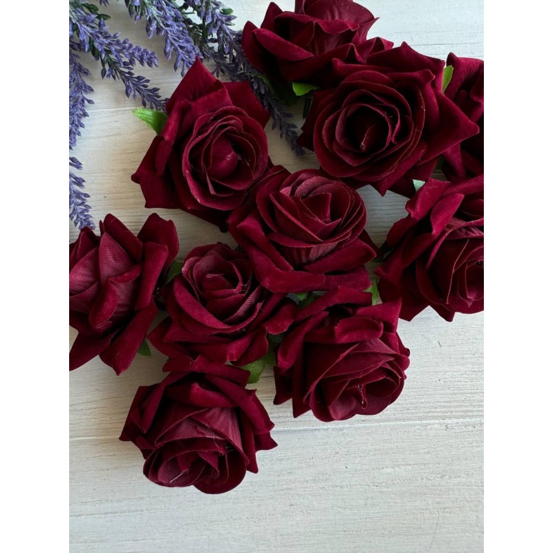 Троянди Оксамитові, бордо упаковка 10 шт