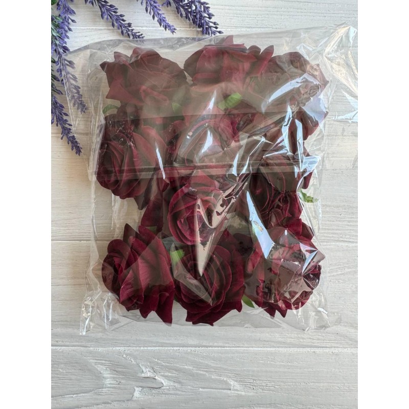 Троянди Оксамитові, бордо упаковка 10 шт