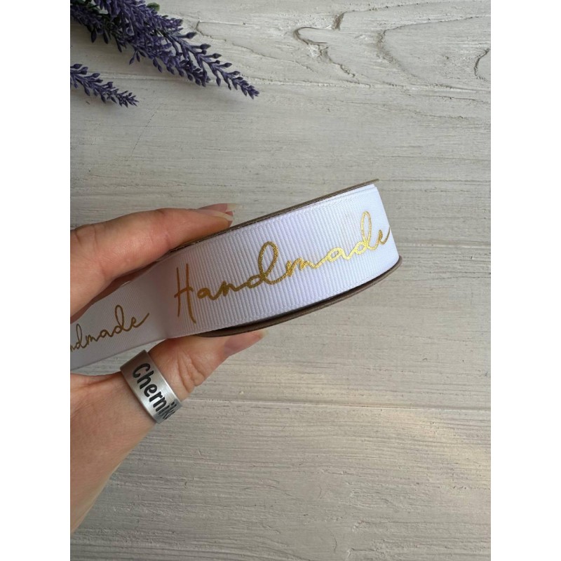 Репс  2,5  см " Hand Made " білий   18 м