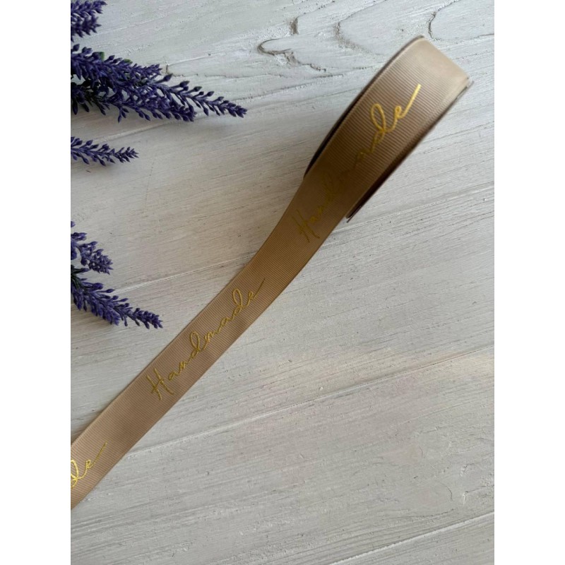 Репс  2,5  см " Hand Made "  світло коричневий   18 м