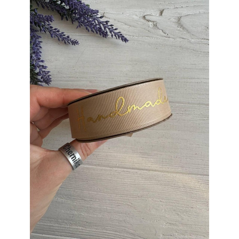 Репс  2,5  см " Hand Made "  світло коричневий   18 м