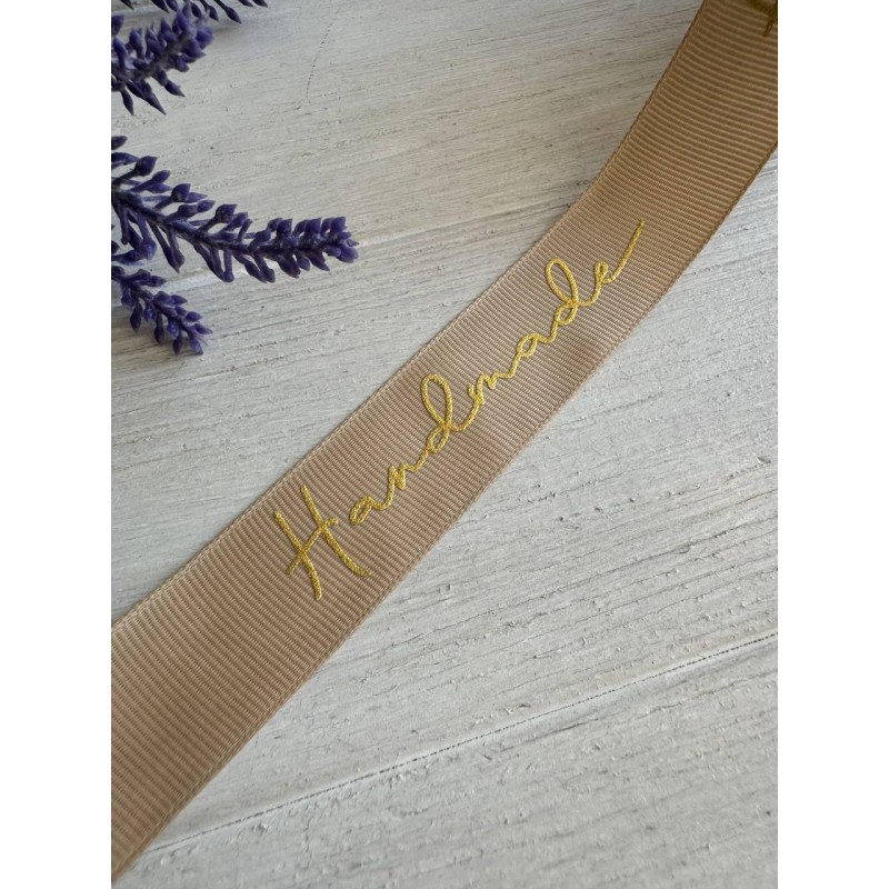 Репс  2,5  см " Hand Made "  світло коричневий   18 м