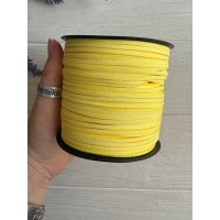 Шнур замшевый ,   светло желтый   катушка 90 метров