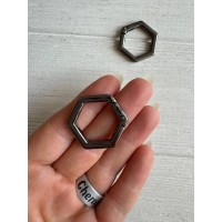 Кольцо самозажимное люкс  " Соты    "   темный никель     1 шт