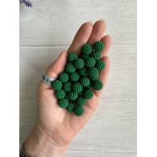 Бусины  " Ежевика матовая  "    12 мм ,   темно зеленый    500 грамм