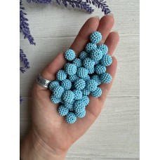 Бусины  " Ежевика матовая  "   голубой 12 мм ,       500 грамм