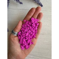 Бусины  плоские 6 мм каучук , малиновые    500 грам