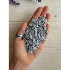 Бусины  плоские 6 мм каучук ,   серые  500 грам