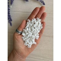 Бусины  плоские 6 мм каучук ,   белые  500 грам