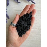 Бусины  плоские 6 мм каучук ,  чорные    500 грам