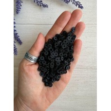 Бусины  плоские 6 мм каучук ,  чорные    500 грам