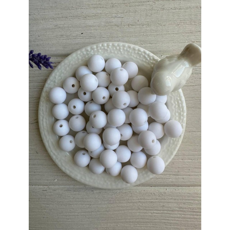 20 грам намистини круглі  " Акрил матовий С09010 " 10 мм білий